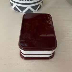 Beautiful White and Cherry Wood Enameled Necklace Jewelry display Box